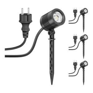 ledscom.de 4 piezas Foco LED pequeño de jardín con piqueta…