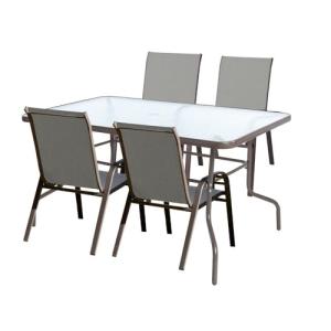 LOLAhome Conjunto jardín Mesa Clasic y 4 Sillas | Acero ant…