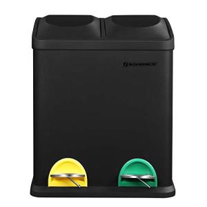 Songmics Cubo de Reciclaje, Residuos de 30 Litros, 2 Cubos…