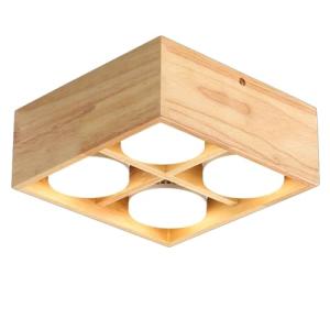 RXPVUXE Lámpara de techo de madera de 4 luces Foco empotrab…