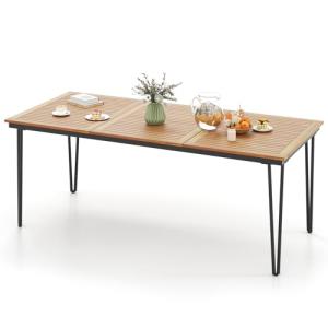 COSTWAY Mesa Jardin Exterior de Madera Acacia, 200 x 90 cm,…
