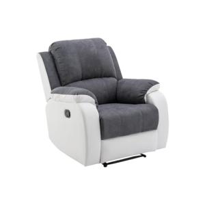 Vente-unique-Sillón Relax de Microfibra y Piel sintética Gr…