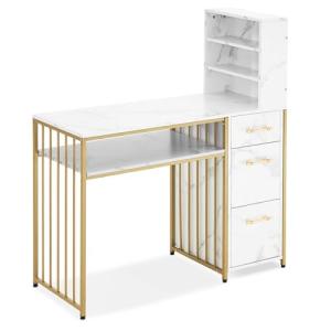 M MCombo Escritorio con 3 cajones, Mesa de Clavos de Madera…