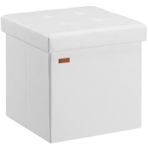 CASARIA® Puff Almacenaje Taburete Plegable 38x38x38cm Capac…