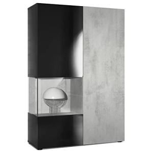 Vladon Vitrina Cómoda Morena, Cuerpo en Negro Mate/Puerta D…