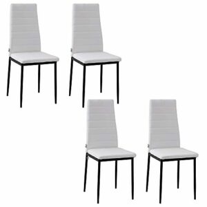 HOMCOM Pack de 4 Sillas de Comedor Tapizadas en Lino Sillas…