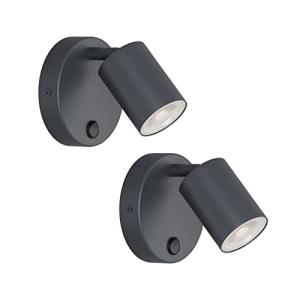 Klighten 2 piezas Lámpara de pared Interior, GU10 Foco, Ant…