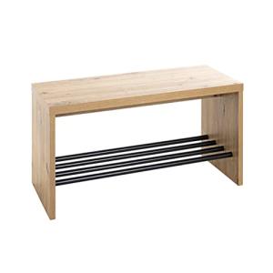 HAKU Möbel Banco para zapatos roble, negro, MDF, metal - Di…