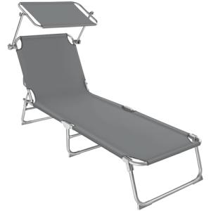 TecTake® Tumbona Plegable con Toldo y Respaldo Regulables,…