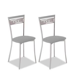 ASTIMESA Dos Sillas de Cocina Metálica Respaldo y Asiento G…