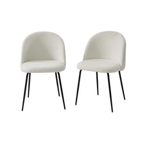 BAÏTA ESMEE02 Juego de 2 sillas, Plástico Metal Tela, Crudo…