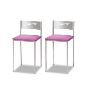 ASTIMESA Dos Taburetes de Cocina con Respaldo Polipiel Rosa…