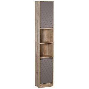 HOMCOM Armario Alto para Baño Columna de Baño con 2 Puertas…