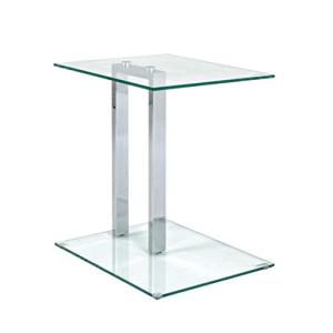 Haku Möbel Mesa Auxiliar Cromo, Metal, Cristal de Seguridad…