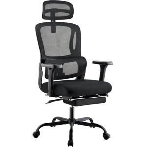 CLP Silla de Oficina ergonómica con reposapiés Mankato, Sil…