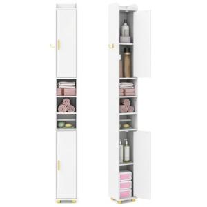 GOPLUS Mueble de Columna para Baño, Mueble Alto de Ahorro d…