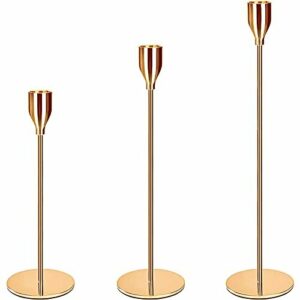 Amzeeniu Candelabro Dorado Juego de 3 Candelabro Decorativo…