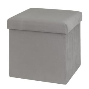 Puf arcon Plegable de MDF y Tejido en Gris Claro