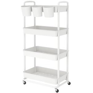 JIUYOTREE Carrito de Almacenamiento de plástico de 4 Nivele…