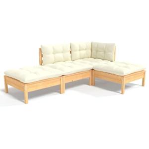 vidaXL Muebles de Jardín 4 Piezas y Cojines Mobiliario Pati…