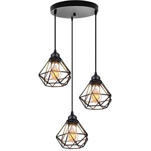 TOKIUS Lámparas de Techo Diseño de Jaula de Hierro Negro Ø…