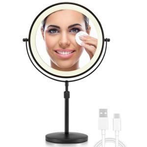 OMIRO Espejo Maquillaje LED con Aumento 3X/10X, Espejo Toca…