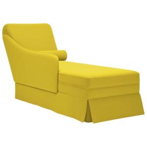 vidaXL Chaise Longue Respaldo reposabrazos Derecho Terciope…