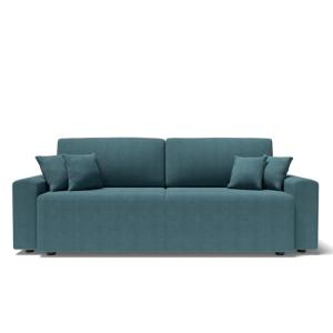 BAITA Sofá Recto Milo 3 Plazas de Tela Azul Pavo Real