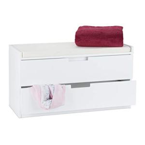 Relaxdays Banco Almacenaje Acolchado con 2 Cajones, DM y Te…