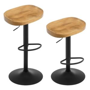 WOLTU Taburetes Cocina, Juego de 2 Taburetes de Bar Girator…