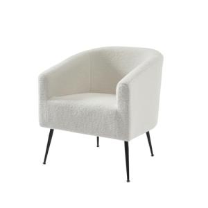 BAÏTA Tommy Sillón de Rizo con Base de Metal Negro, Tejido…