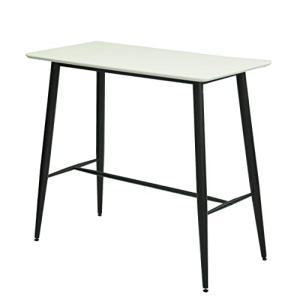 HABITMOBEL Mesa de Comedor Alta Metal sobre Blanca, 120 x 6…