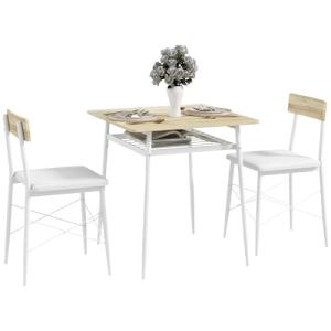 HOMCOM Conjunto de Mesa y Sillas de Comedor de 3 Piezas Mes…