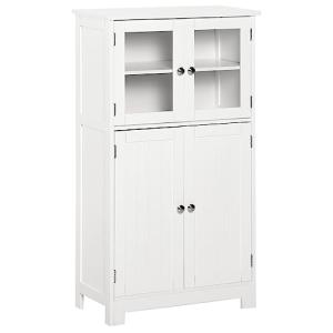kleankin Columna de Baño Mueble Auxiliar de Baño con 2 Puer…
