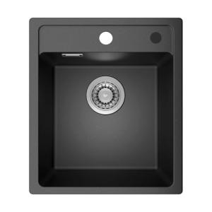ANYCEE Fregadero Cocina Negro 40x46 cm, 80% Arena Cuarzo Fr…