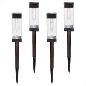AKTIVE Set 4 balizas solares LED 6 lúmenes, Iluminación ext…