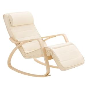 SoBuy FST16-W Mecedora Silla de Relax Reposapiernas Ajustab…