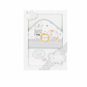 Interbaby 01229-18 - Capa de baño ANIMALITOS blanco y gris,…