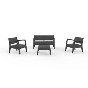 Conjunto muebles de jardín miami grafito