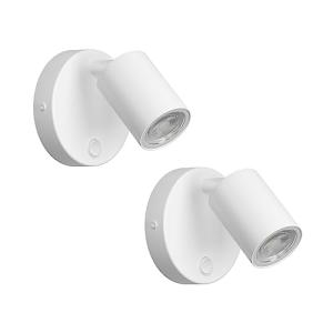Klighten 2 piezas Lámpara de pared Interior, Blanco GU10 Fo…