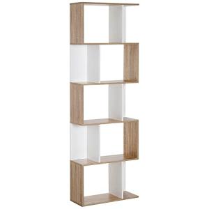 HOMCOM Estantería Librería de 5 Niveles Estantería de Mader…