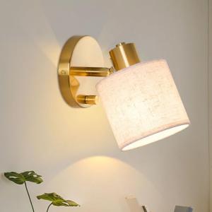 Lightess Aplique Pared con Interruptor, Oro Lámpara de Pare…