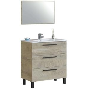 Habitdesign Mueble de Baño con 3 Cajones y Espejo, Modulo L…