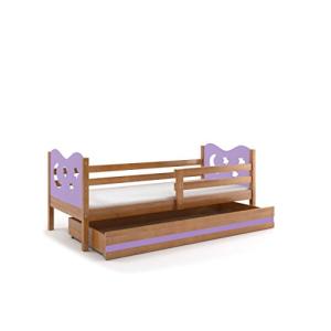 Cama infantil MAX 190 x 90 aliso   estrellas violetas sin c…