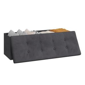 WOLTU Puff Baúl Plegable Rectángulo Taburete para Almacenam…