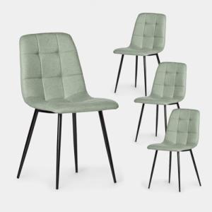 KLAST Pack 4 sillas de Comedor tapizadas Menta con Pata Neg…