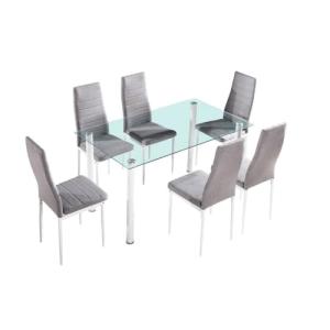 HOGAR24 ES Conjunto de Mesa de Salon de Cristal Transparent…