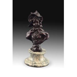 Genérico Escultura Decorativa Busto de niña. Metal patinado…