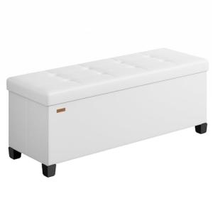 SONGMICS Puff Almacenaje, Banco Plagable con Patas, 38 x 11…