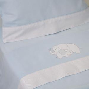 10XDIEZ Juego de sábanas cuna franela elefante azul (Elefan…